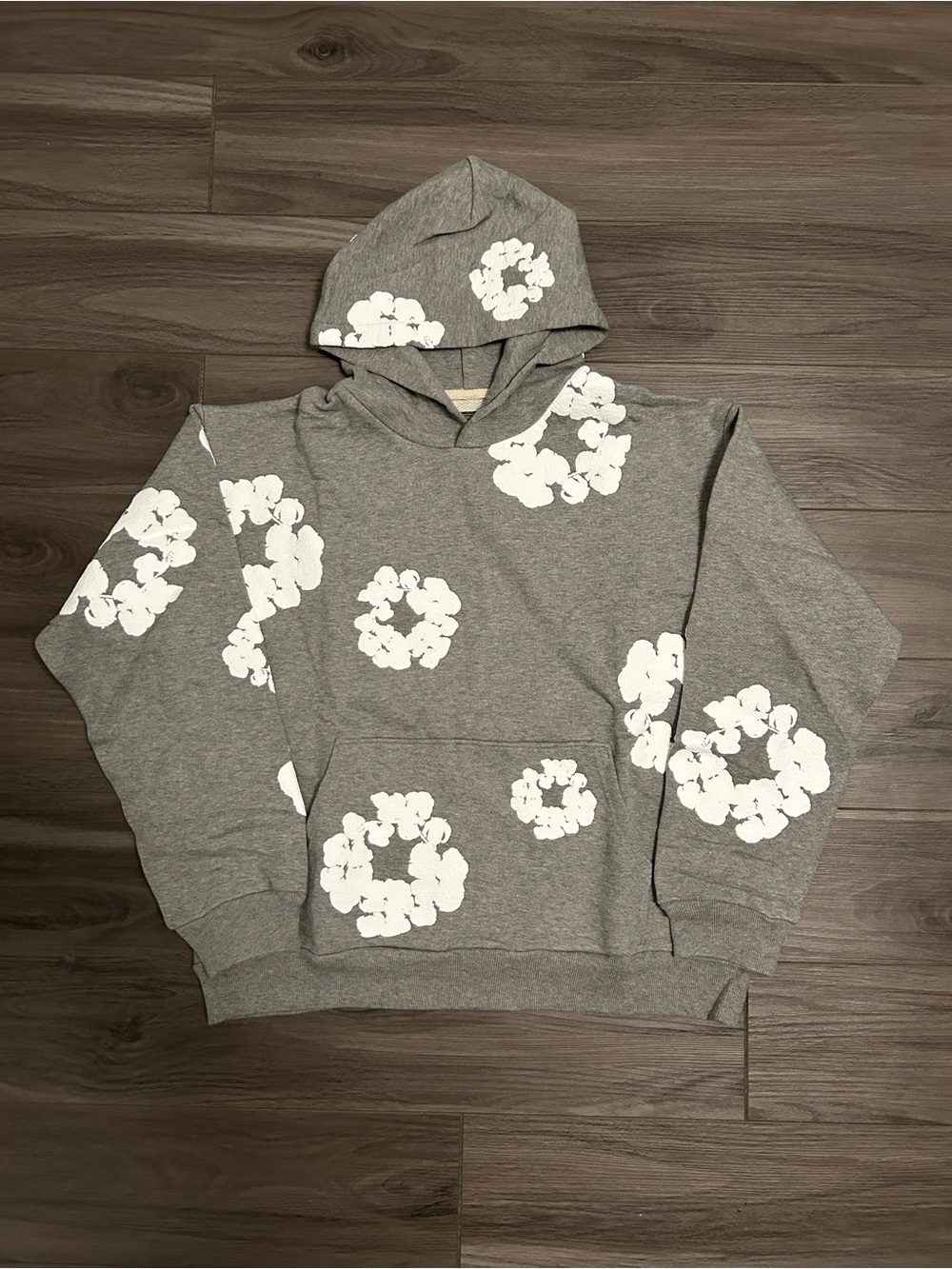 Denim Tears Grey Cotton Wreath Hoodie Brand New